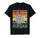 Never Underestimate An Old Woman With A Persian Cat T-Shirt