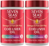 180 x Seven Seas Cod Liver Omega-3 Fish Oil Plus Capsule Multivitamins Vitamin D