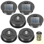 6 Pack Solar Lights Replacement Top, 7cm LED Solar Panel Lantern Lid Lights Bulb Replacement Part IP44 Replacement Solar Panels for Outdoor Hanging Lanterns DIY Lights Walkway Yard Decoration