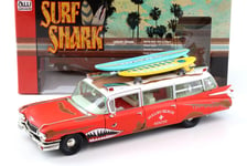 1:18 Auto World 1959 Cadillac Eldorado Ambulance Surf Shark Rusty Rouge