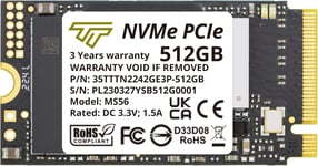 SSD NVMe PCIe 3D NAND Vitesse de Lecture/écriture jusqu'à Compatible avec Lenovo Thinkpad X1 Nano Gen 2/ThinkPad 11e Yoga Gen 6/Thinkpad E15 (2242 Gen3x4 512GB)