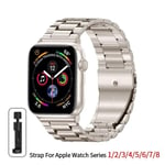 Rostfritt stål armband för Apple Watch Band 45 mm Ultra 49 mm 41 mm 40 mm 44 mm metallarmband för Iwatch Series 9 8 7 6 5 Starlight