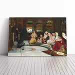 Big Box Art Canvas Print Wall Art John William Waterhouse Consulting The Oracle | Mounted & Stretched Box Frame Picture | Home Decor for Kitchen, Living Room, Bedroom, Multi-Colour, 30x20 Inch