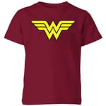 Justice League Wonder Woman Logo Kids' T-Shirt - Burgundy - 7-8 ans