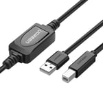 Ugreen USB-B til USB-A 2.0 printerkabel, 15m - Sort