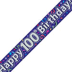 Oaktree Ltd Happy 100ème Anniversaire Bannière, Foil, Bleu Marine, 270 x 12 x 0.1 cm