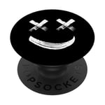 Émoticône X Eyes Visage heureux Sourire aux yeux X PopSockets PopGrip Adhésif