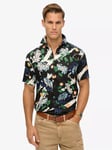 Superdry Short-Sleeved Hawaiian Shirt, Black