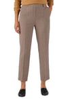 Damart - Pantalon 7/8ème Bi-Stretch pour Femme, Coupe Standard, Beige Petits Carreaux, 48