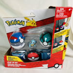 Pokemon Clip n Go Poke Ball Belt Set New In Box (box Poor)