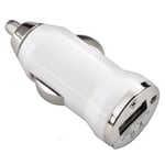 Chargeur Voiture Allume Cigare USB Blanc pour Nokia Lumia 620