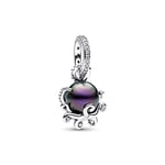 Pandora Charm pendant Disney La Petite Sirène Ursula en argent sterling avec perle artificielle laquée violette et zircones cubiques transparentes