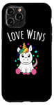 Coque pour iPhone 11 Pro Mois de la fierté LGBTQ Gay et Lesbian Unicorn Love Wins