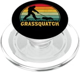 Grassquatch Sasquatch Bigfoot Tondeuse à gazon vintage rétro PopSockets PopGrip pour MagSafe