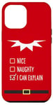 Coque pour iPhone 12 Pro Max Nice or Naughty List Costume d'elfe de Noël amusant Rouge