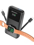 NEWDERY 10000mAh Magnétique Power Bank pour Apple Watch Chargeur avec câbles, Chargement Rapide Station de Charge USB C Batterie de Voyage pour iPhone 15/14/13/12 Series, iWatch Ultra/9/8/7/6/5 Noir