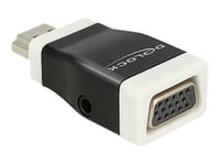 Delock - Adapter För Video / Ljud - Hdmi Hane Till Hd-15 (Vga), Mini-Phone Stereo 3.5 Mm Hona - Svart, Vit