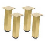 JNMDLAKO Furniture Legs Adjustable Metal Table Legs Gold Furniture Feet Aluminum Alloy Kitchen Feet Square Replacement Furniture Risers Legs Couch Sofa Bed Cabinets Risers,Set of 4(35cm)