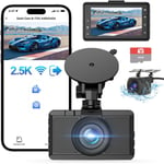 Lafomukea - Dashcam Voiture 2.5K+1080P, WiFi Dashcam Free 64GB sd, 170°Wide Angle, Dash cam Voiture G-Sensor, Car Camera app Control, wdr Night