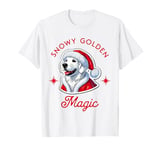 Festive White Show Golden Retriever Santa Christmas Dogs T-Shirt