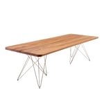 Naver Collection - GM 3300 Plank De Luxe Bord, 270 x 100 cm, Skiva i Oljad vildek, 1 tilläggsskiva i matchande trä, Underrede i stål - Spisebord - Tre farget - Metall/Tre