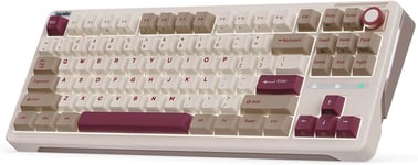 B87 CLAVIER MÉCANIQUE SANS FIL, QMK/VIA GASKET CLAVIER GAMER 75% TKL BT5.0/2.4G/USB-C, CLAVIER GAMING AVEC CNC BOUTON, PBT KEYCAPS, RVB PERSONNALISABLE, LINEAR INTERRUPTEUR ASTER(U[CLA170651]