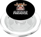 Just Another Day In Paradise Cow Humour Sarcasme Femmes Hommes PopSockets PopGrip pour MagSafe