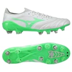 Mizuno Morelia Neo IV Beta Elite SG Frontier - Hvit/Neon Grønn/Cool Gray - Vått gress (SG), størrelse 43