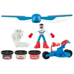 Play-Doh Marvel Captain America Moto tranchante, Coffret de pâte à Modeler