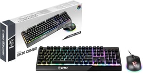 Vigor Gk30 Fr Combo Pack Clavier Azerty Et Souris Clutch Gm11, Gaming Pleine Taille Filaire, Rgb Mystic Light[MOU141032]