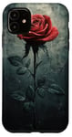 Coque pour iPhone 11 Rose gothique fleur art floral romantique thème cadeau