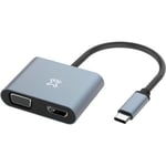 XtremeMac - Adaptateur vidéo - 24 pin USB-C mâle pour HD-15 (VGA), HDMI femelle - gris sidéral - prise en charge 4Kx2K30Hz (HDMI), support 1 080p 60Hz (VGA)