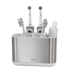 Joseph Joseph Easy-Store - Large Toothbrush Holder Caddy, Bathroom Storage - White/Steel