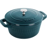 3272340048982 Staub Round Cast Iron Pot - 4 ltr, Marine