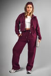 Womens Petite Straight Leg Zip Through Tracksuit - Red - M, Red