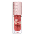 Revolution Beauty, Pout Bomb Gloss Repulpant, Brillance Intense pour des Lèvres Pulpeuses avec Acide Hyaluronique & Peptides, Végan & Sans Cruauté, Pêche Orange Chaud