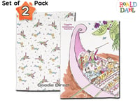 Set of 2 pcs Roald Dahl Charlie And The Chocolate Factory Tea Towels 100% Cotton