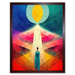 Into The Light Abstract Spiritual Painting Art Print Framed Poster Wall Decor 12x16 inch