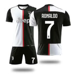 Juventus tröja 2019-20 Cristiano Ronaldo #7 Cr7 hemmafotbollströja barn vuxen 3-delad tröja kit V C XS