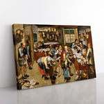 Big Box Art The Country Brawl by Pieter Bruegel The Elder Canvas Wall Art Print Ready to Hang Picture, 76 x 50 cm (30 x 20 Inch), Cream, Cream, Brown