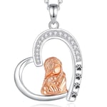 INFUSEU Collier Patte Chien pour Femme, Argent Sterling 925 Coeur Bijoux Or Rose Pendentif Patte De Chien Coeur Bijoux Fille Cadeau pour Ma Copine Femme