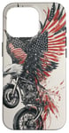 Coque pour iPhone 16 Pro Fierce Eagle Roue Moto Biker Patriotisme