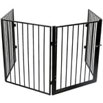 Barrière de protection 4 panneaux,pour enfants pour cheminée et escaliers,310 x 2.5 x 75cm,noir - Haloyo
