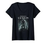 Womens Ripple Junction x Elder Scrolls Dragonborn In Silhouette V-Neck T-Shirt