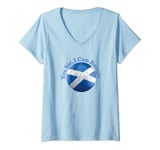 Womens Yes Sir I Can Boogie No Scotland No Party Scottish Saltire V-Neck T-Shirt