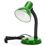 Aigostar Vintage Lampe de Bureau, Lampe de Table Retro avec Prise, Sans Ampoule, Compatible avec Les Ampoules LED Modele E27, Colonne de Lampe Reglable, Vert