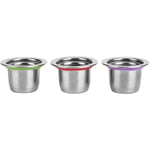 Lot de 3 Capsules de Café Rechargeables en Acier Inoxydable avec Filtre à Dosette Réutilisable pour Machines Nespresso - Tonysa