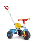 FEBER - Baby Trike, Tricycle pour Enfants avec Cadre en Métal et Ceinture de Sécurité, 2 Positions, Poussette et Tricycle à Pédales, 1 à 3 Ans, Bleu, Famosa (800012810)