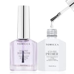 TOMICCA Primer Ongle Gel UV et Nail Déshydrateur Set, 2 * 15ML Sans Acide Séchage Rapide Vernis Semi Permanent en Acrylique Gel Ongles en Primer, Protéger Ongles Naturels