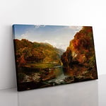 Big Box Art The Hudson River Vol.2 by Thomas Cole Canvas Wall Art Print Ready to Hang Picture, 76 x 50 cm (30 x 20 Inch), Blue, Cream, Cream